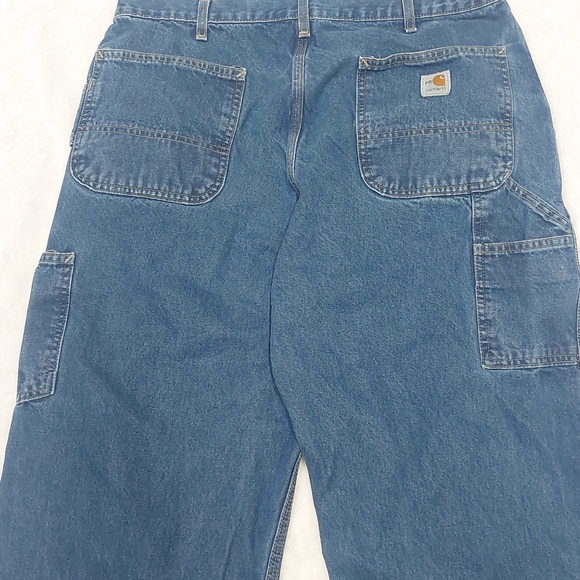 Carhartt Mens 36x34 Flame Resistant Denim Carpenter Work Jeans FRB13DNM - Picture 8 of 10